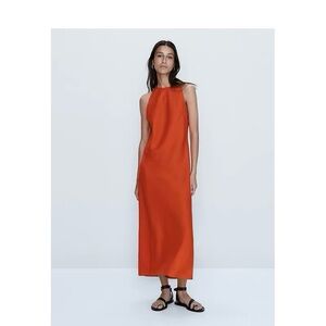 Massimo Dutti Halter Neck Linen dress size S